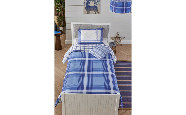 Anka Ernest Blue Checkered Duvet Cover Set - 1