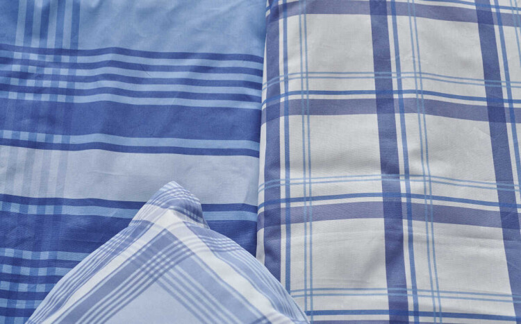 Anka Ernest Blue Checkered Duvet Cover Set - 2