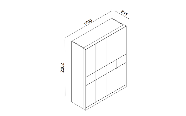 Arcos 4-Door Wardrobe - 3