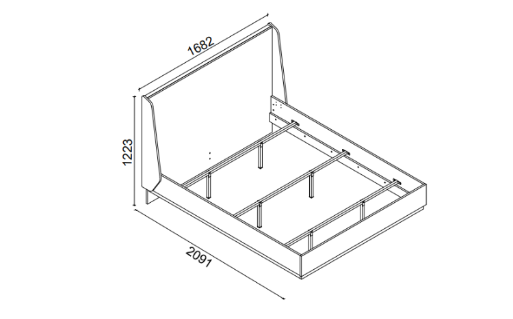 Arcos Bedstead with Headboard 160x200 - 3