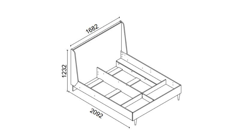 Arcos Bedstead With Base Without Headboard 160x200 - 5
