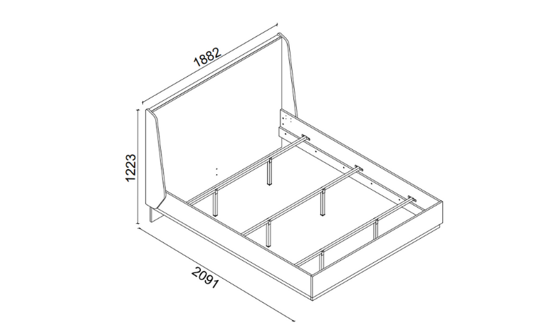 Arcos Bedstead Without Headboard 180x200 - 2