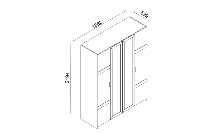 Brooklyn 4-Door Wardrobe - 3