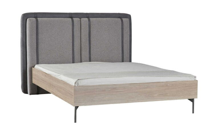 Floyd Coffee-Nubuck Smoke Bedstead with Headboard 160x200 - 2