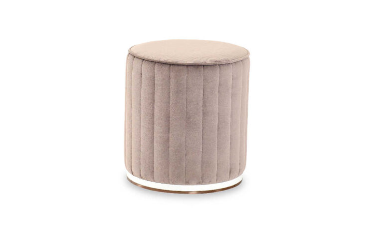 Garneth Pouffe Velvet Flam Powder - 1