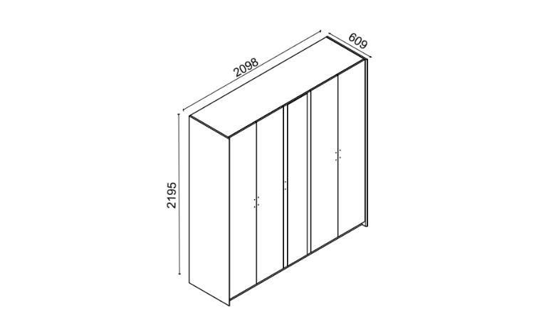 Hill 5-Door Wardrobe - 5