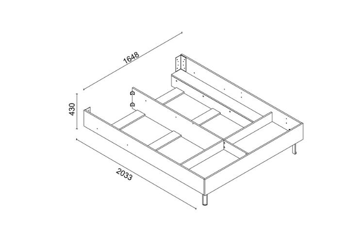 Hill Bedstead With Base Without Headboard 160x200 - 5