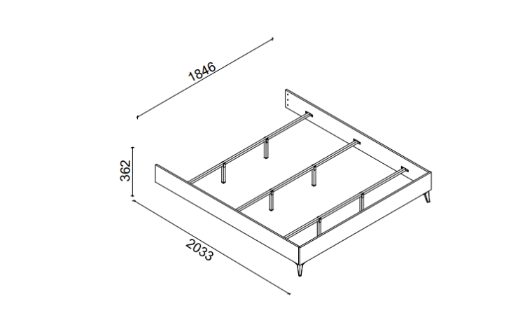 Hill Bedstead Without Headboard 180x200 - 3