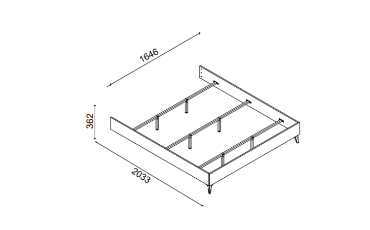 Hill Bedstead Without Headboard 160x200 - 3