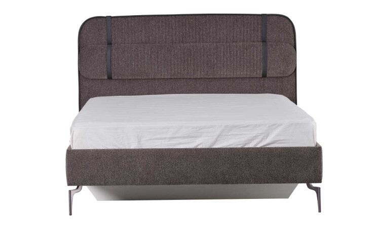 Linea Fame Black Upholstered Bedstead With Base Without Headboard 160X200 - 1