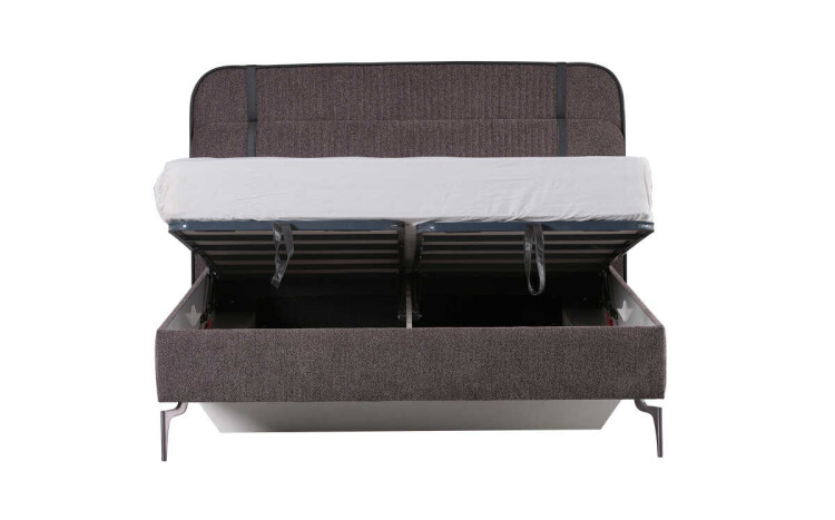 Linea Fame Black Upholstered Bedstead With Base Without Headboard 160X200 - 2