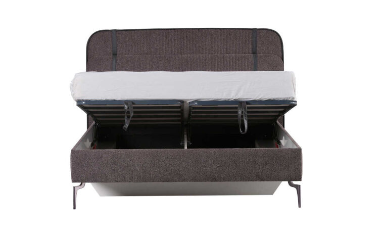 Linea Fame Black Upholstered Bedstead With Base Without Headboard 160X200 - 2