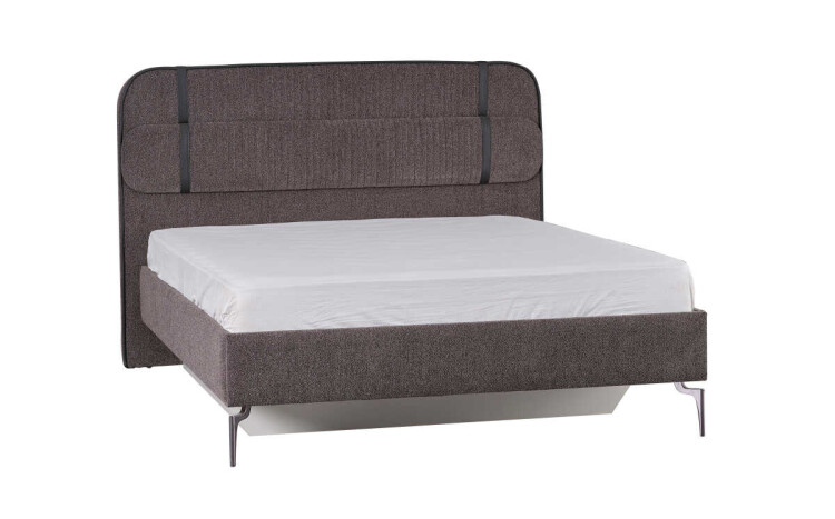 Linea Fame Black Upholstered Bedstead With Base Without Headboard 160X200 - 4