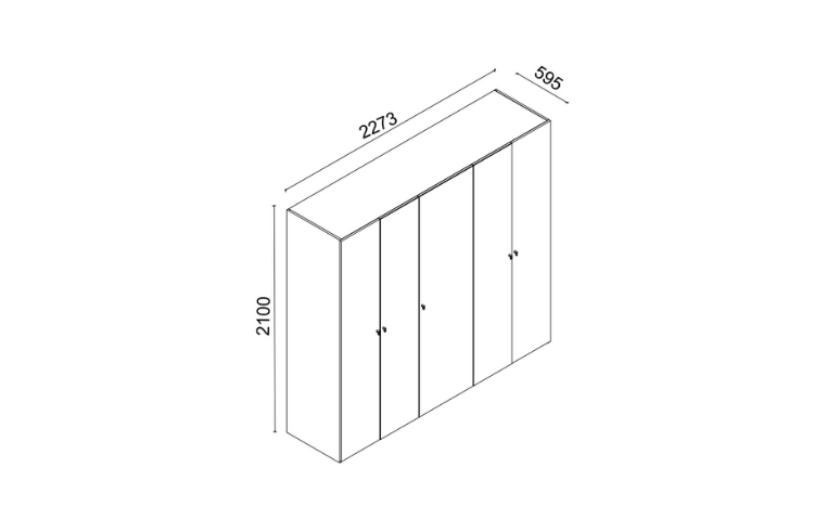 Metropol 5-Door Wardrobe - 4