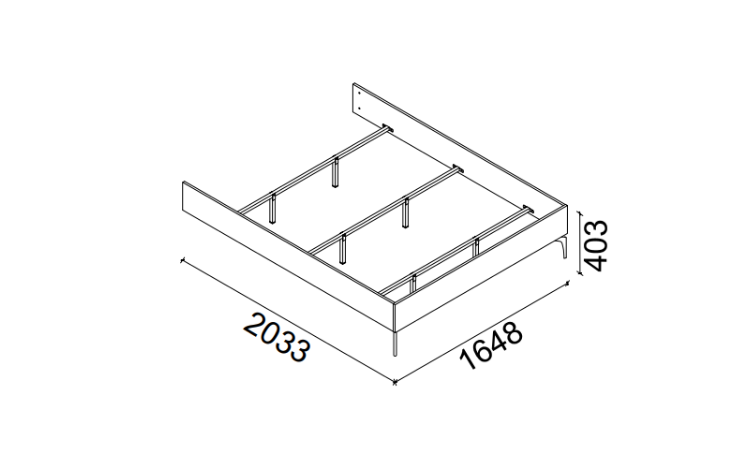 Metropol Bedstead without Headboard 160x200 - 3