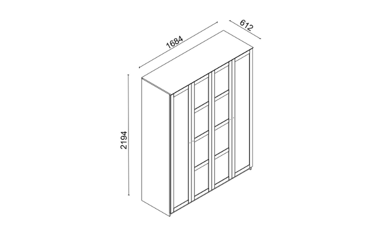 Monica 4-Door Wardrobe - 5