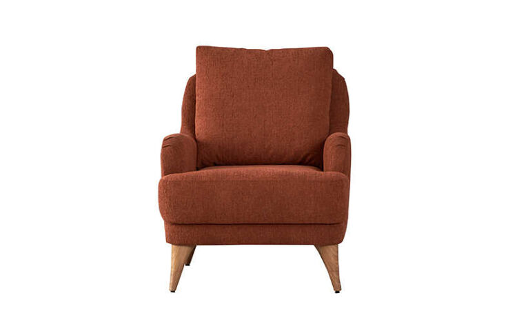 Monica Brick-Red Wing Chair - 1