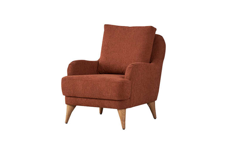 Monica Brick-Red Wing Chair - 2