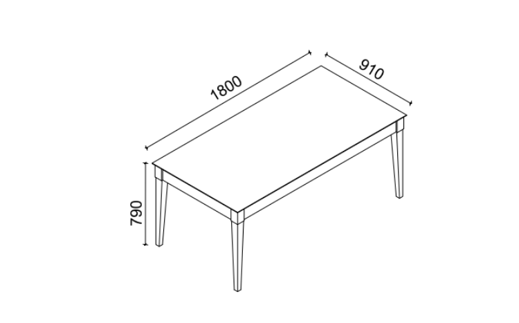 Monica Non-Extendable Dining Table with Wooden Leg - 3