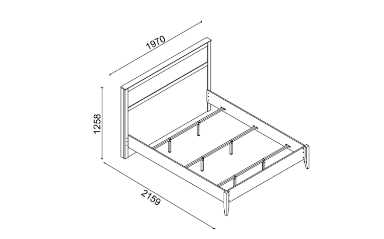 Monica Wooden Bedstead with Headboard 180x200 - 2