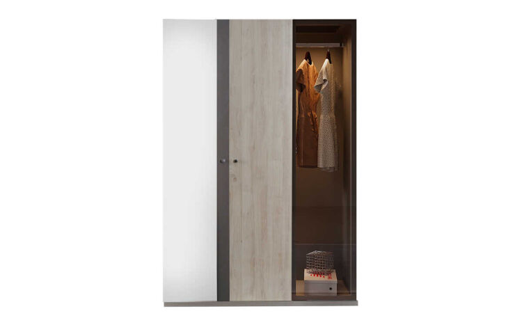 Pantone 3-Door Glass and Mirrored Wardrobe - 1