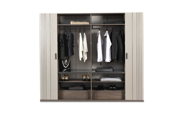 Prado 6-Door Mirror Door Wardrobe - 2