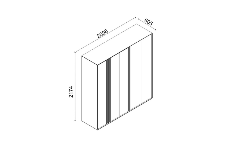 Raven 5-Door Wardrobe - 6