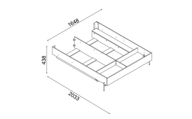 Sepia StorageBed Without Headboard 160x200 - 4