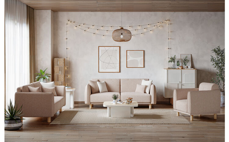 Timber Sofa Set - 1