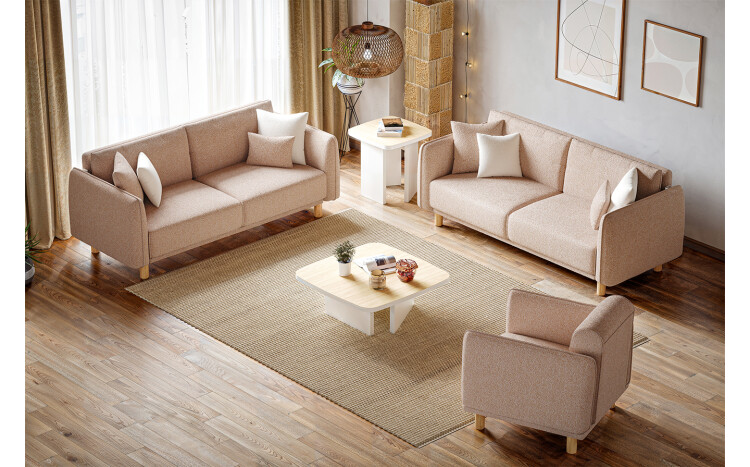 Timber Sofa Set - 4