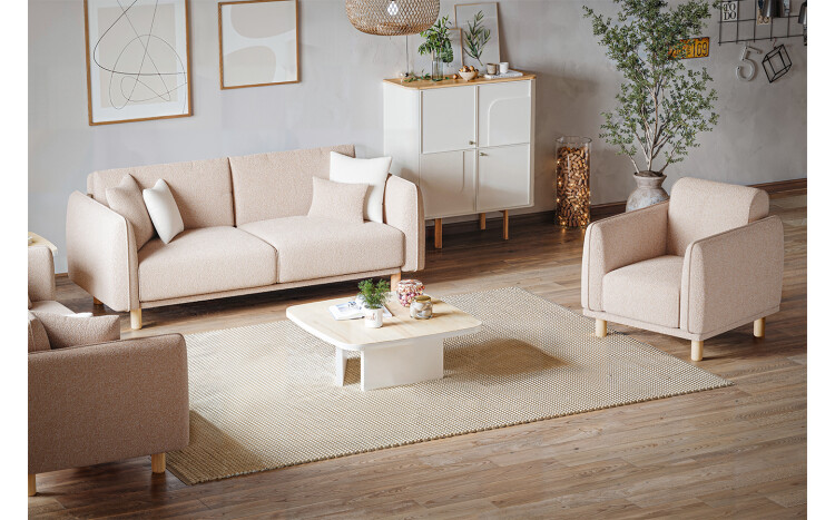 Timber Sofa Set - 2