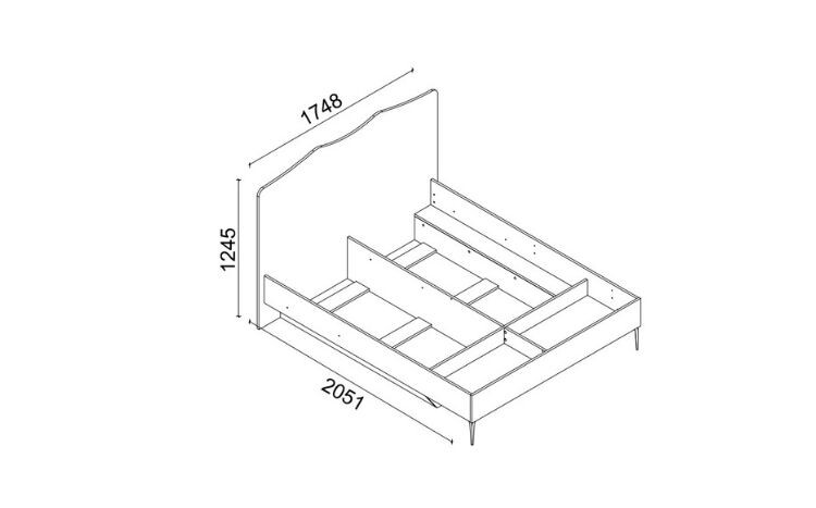 Vegas 160cm Upholstered Bedstead with Base - 4